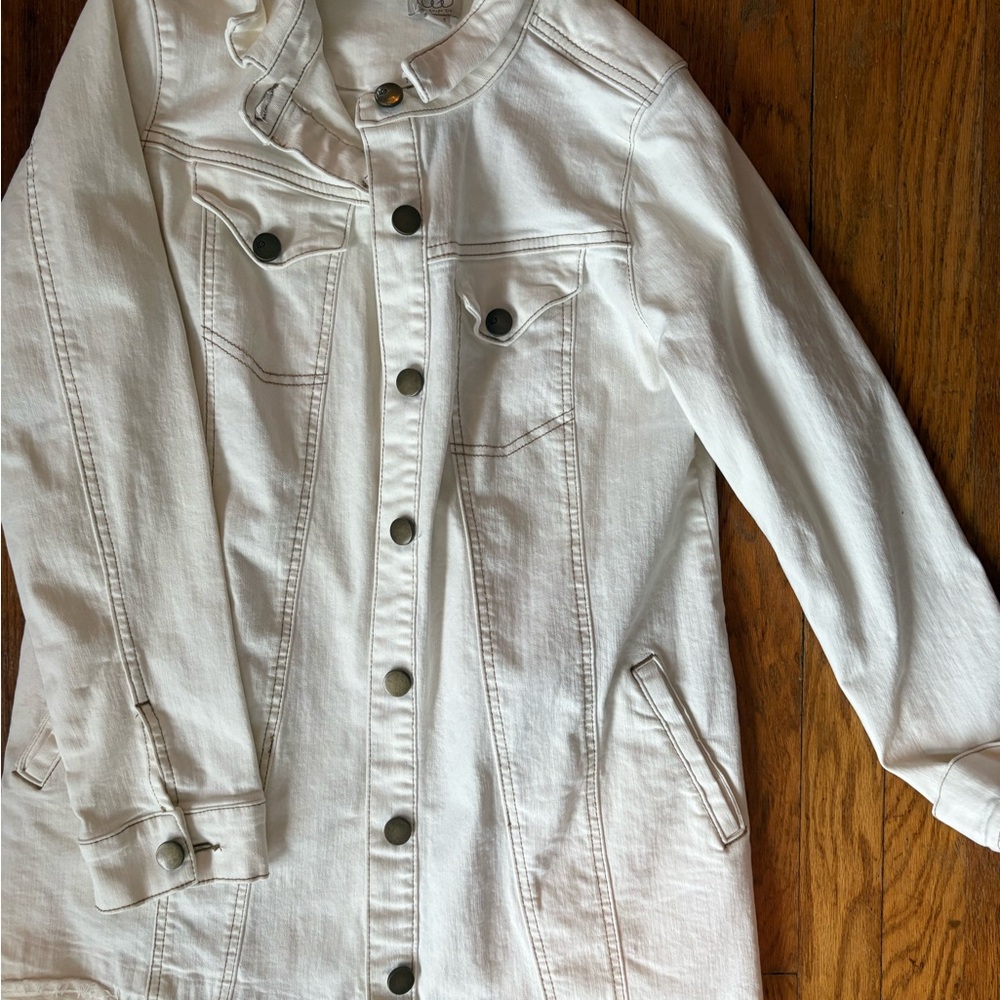 Classic White Denim Jacket for Women